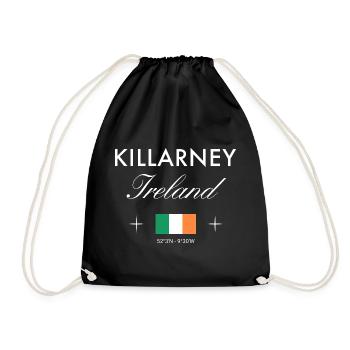 Killarney Ireland Coordinates Travel Souvenir - Drawstring Bag - black - Front