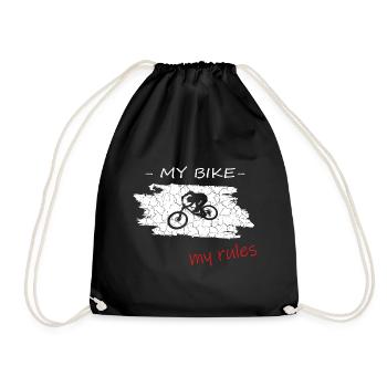 Mein Bike Meine Regeln, my bike my rules - Turnbeutel - Schwarz - Vorne