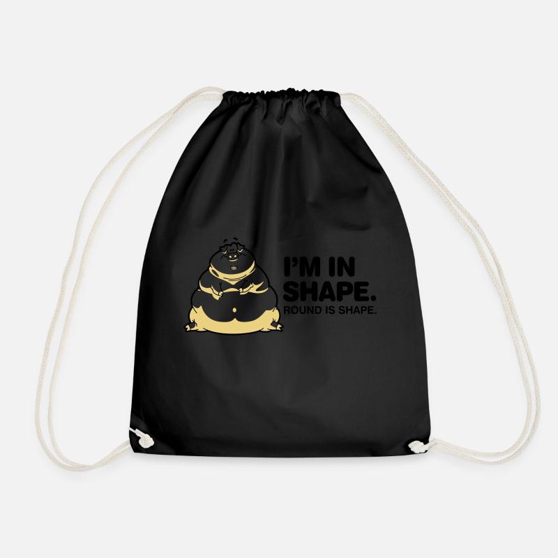 I m in great shape. Circular is also a form. - Drawstring Bag - black