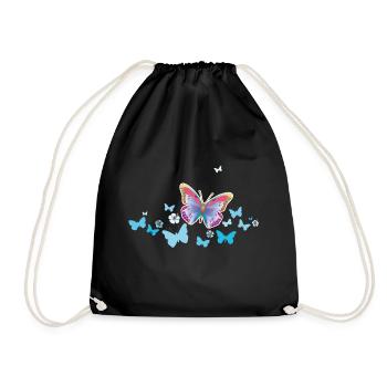 Butterflies Butterflies Insects Spring Summer - Drawstring Bag - black - Front