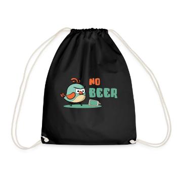 No Beer / No beer / annoying swallow woodpecker - Drawstring Bag - black - Front