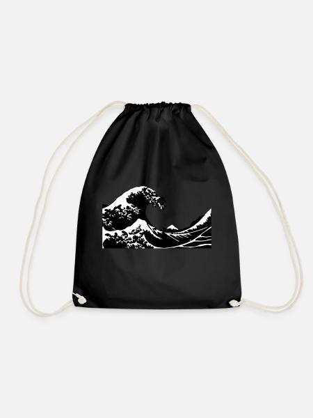 Wave - Drawstring Bag - black