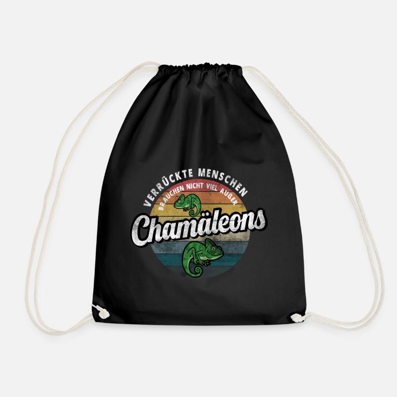 Chamäleon witzige Reptilien Sprüche Chamäleons - Turnbeutel - Schwarz