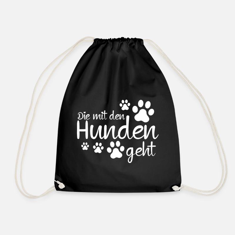 Die mit den Hunden geht - Turnbeutel - Schwarz