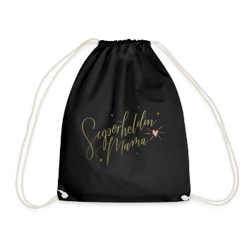 Superheldin Mama - Turnbeutel - Schwarz - Vorne