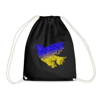 Peace Dove Ukraine Mosaic - Drawstring Bag - black - Front