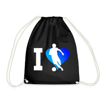 Football Football Soccer Soccer Game - Drawstring Bag - black - Front