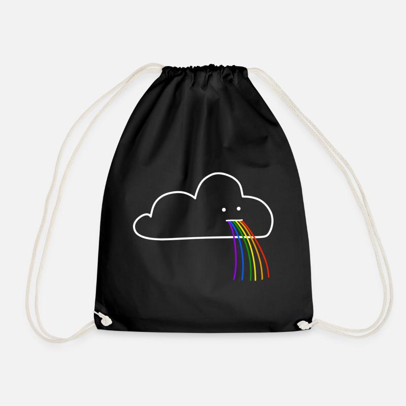 Cloud sweet funny colorful bright - Drawstring Bag - black