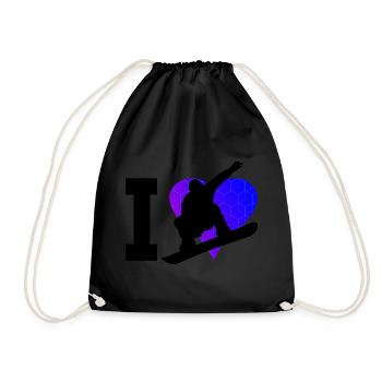 Snowboarder Herren Wintersport Snowboarding - Turnbeutel - Schwarz - Vorne