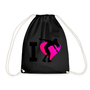 Roller Skating Roller Skates Roller Skating Rollerskat - Drawstring Bag - black - Front