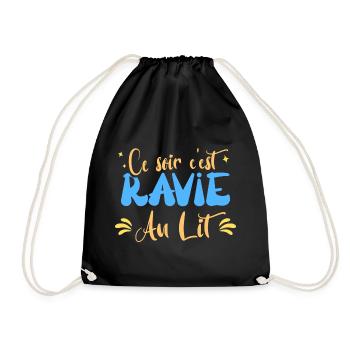 Ce soir c'est ravie au lit humour blague mariage - Sac de sport léger - noir - Devant