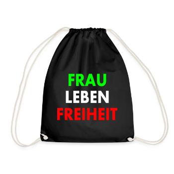 Frau leben freiheit - Turnbeutel - Schwarz - Vorne