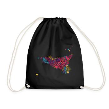 Sicile t-shirt carte nuage de mots t-shirt - Sac de sport léger - noir - Devant