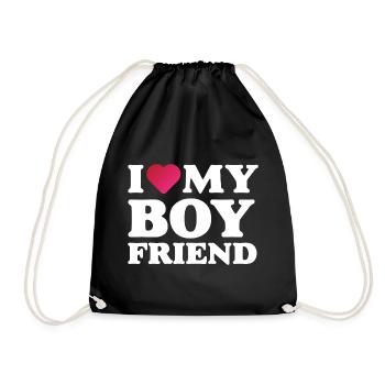 J’aime mon petit ami - Sac de sport léger - noir - Devant