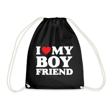 J’aime mon petit ami - Sac de sport léger - noir - Devant
