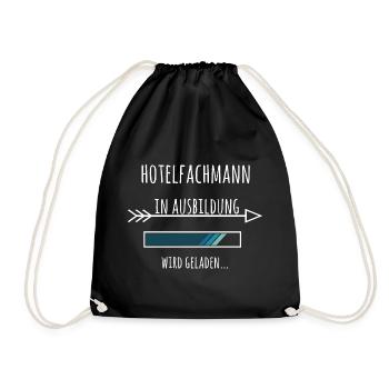 Hotelfachmann Ausbildung Beruf Geschenk - Turnbeutel - Schwarz - Vorne