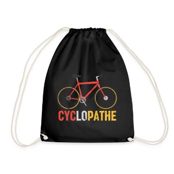Cyclopathe humour vélo cadeau cyclisme cycliste - Sac de sport léger - noir - Devant
