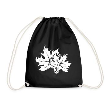 leaves icon logo icon graphic forest trees nature - Drawstring Bag - black - Front
