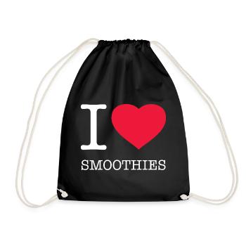 I LOVE SMOOTHIES - Turnbeutel - Schwarz - Vorne