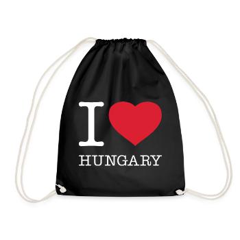 I LOVE HUNGARY Ungarn - Turnbeutel - Schwarz - Vorne