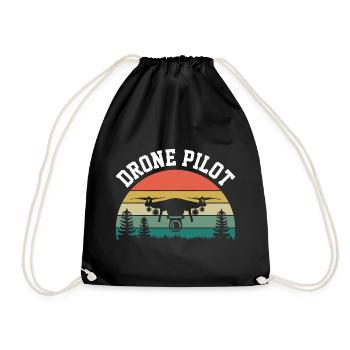 Drohnen-Pilot - Turnbeutel - Schwarz - Vorne