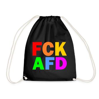 Fck afd - Turnbeutel - Schwarz - Vorne