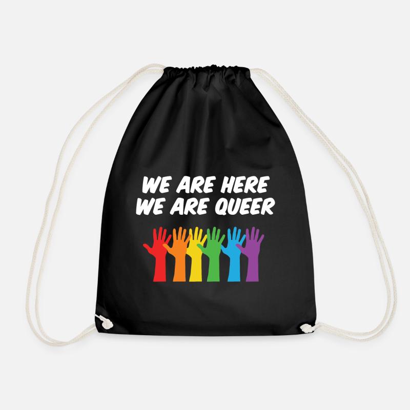 LGBT Pride Month - Wir sind hier, wir sind queer - Turnbeutel - Schwarz