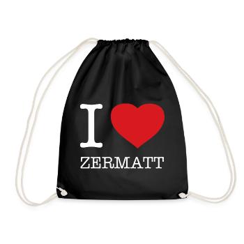 I LOVE ZERMATT - Drawstring Bag - black - Front