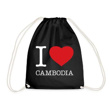I LOVE CAMBODIA Kambodscha - Drawstring Bag - black - Front