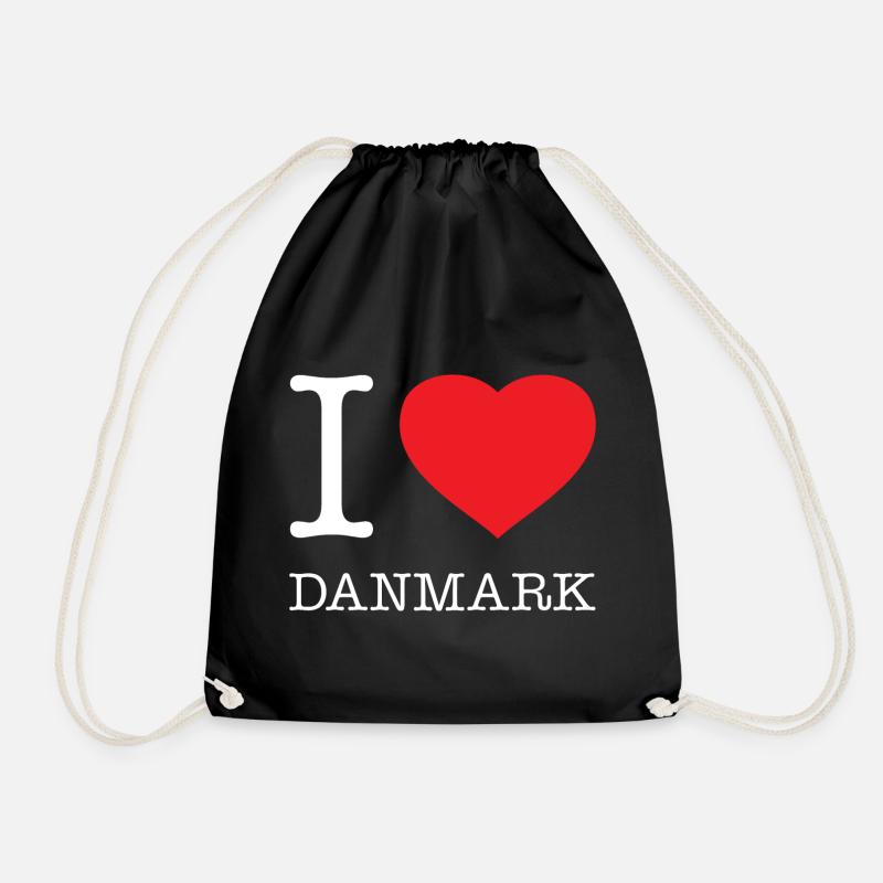 I LOVE DANMARK Dänemark - Turnbeutel - Schwarz