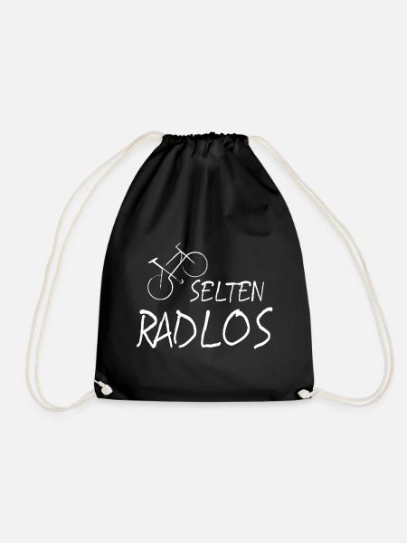 Radfahren Sprüche lustig Geschenk Selten Radlos - Turnbeutel - Schwarz