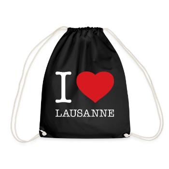 I LOVE LAUSANNE - Turnbeutel - Schwarz - Vorne