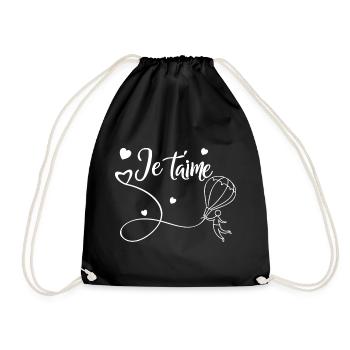 Ich liebe dich - Turnbeutel - Schwarz - Vorne