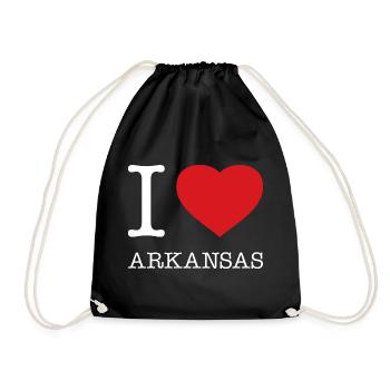 I LOVE ARKANSAS - Drawstring Bag - black - Front