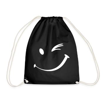 Clin d’œil, sourire clignant de l’œil - Sac de sport léger - noir - Devant