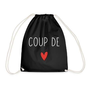 Coup de cœur  design minimaliste avec cœur rouge - Sac de sport léger - noir - Devant