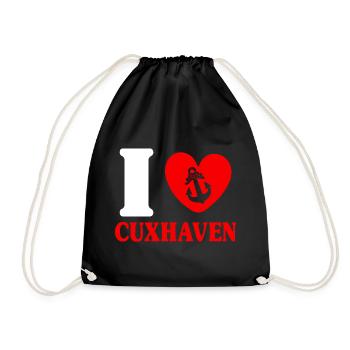 North Sea Holiday I LOVE CUXHAVEN Lustig - Drawstring Bag - black - Front