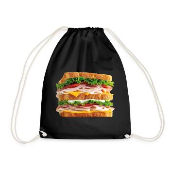 Sandwich - Drawstring Bag - black - Front