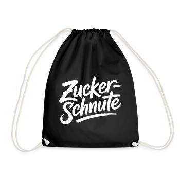 Zuckerschnute Naschkatze Schokolade Zuckerschnuten - Turnbeutel - Schwarz - Vorne