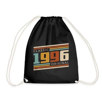 Original 1996 Vintage Vintage Birthday Retro - Drawstring Bag - black - Front