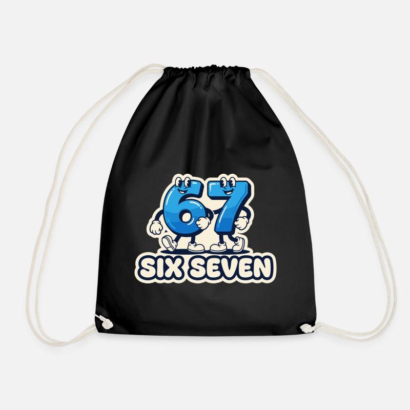 67 Meme Shirt – Six Seven Memes - Drawstring Bag - black