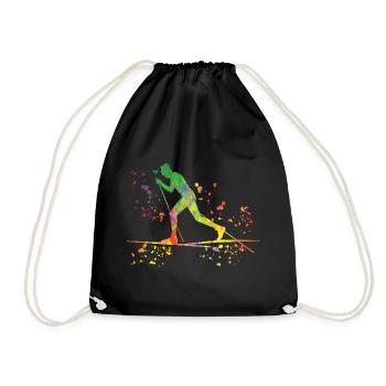 Cross-country skiing Cross-country skiing - Drawstring Bag - black - Front