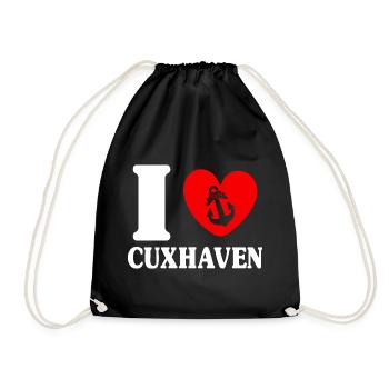 North Sea Holiday I LOVE CUXHAVEN Lustig - Drawstring Bag - black - Front