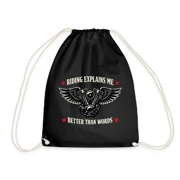 Why we ride motorcycles, - Drawstring Bag - black - Front