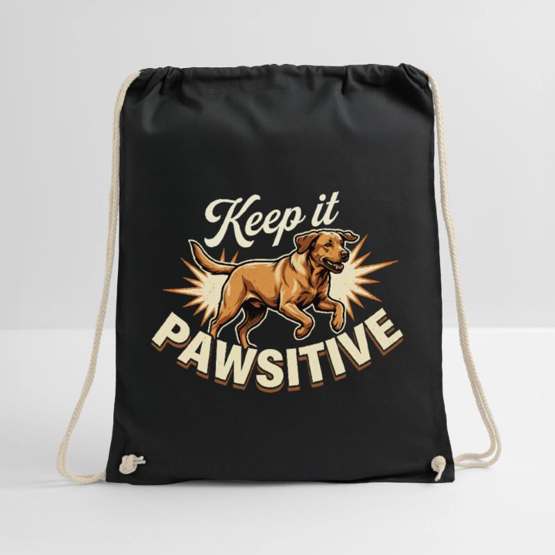 Keep it Pawsitive Foxred Labrador Retro Drawstring Bag