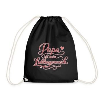 Papa Lieblingsmensch Geschenk Liebe - Turnbeutel - Schwarz - Vorne