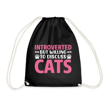 Discussion introvertie avec un chat - Sac de sport léger - noir - Devant