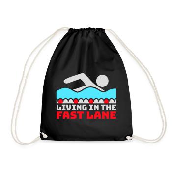 La vie dans la piscine flottante à toute vitesse, drôle de diction - Sac de sport léger - noir - Devant