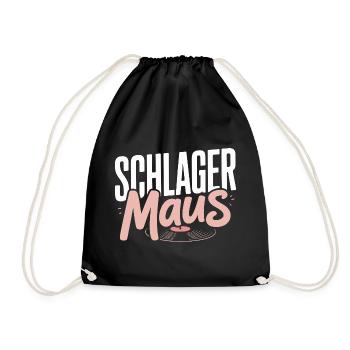Schlager Maus Party Crew JGA Frauen Schlagermaus - Turnbeutel - Schwarz - Vorne