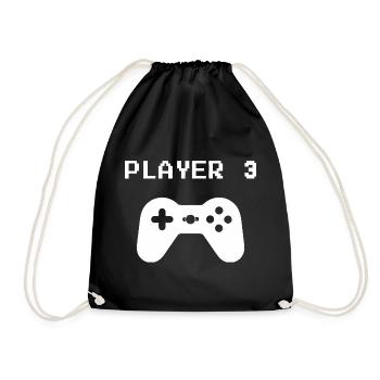 Retro Pixel Controller - Drawstring Bag - black - Front
